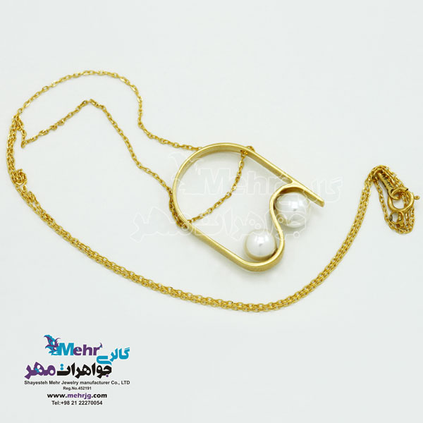 گردنبند طلا - طرح مروارید نشان