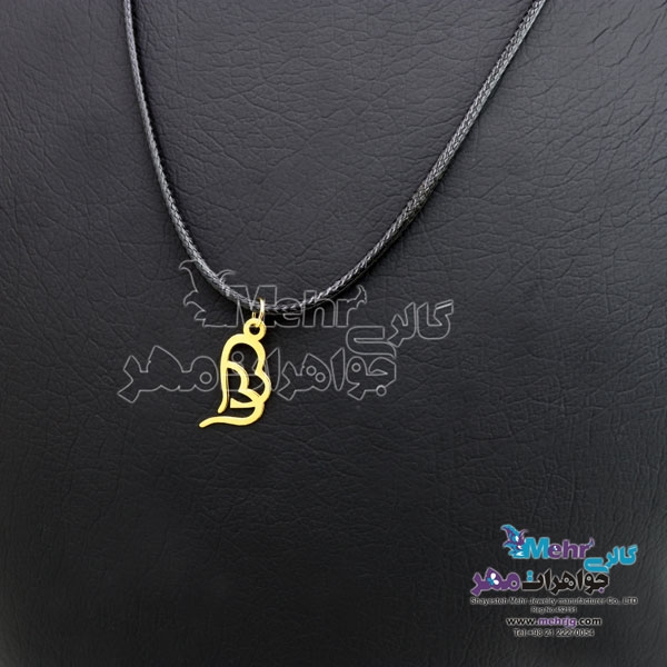گردنبند طلا و چرم - طرح قلب