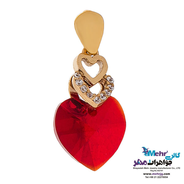 آویز طلا - سنگ سواروسکی قلب
