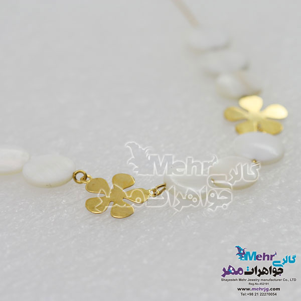 گردنبند طلا - طرح گل پریوش