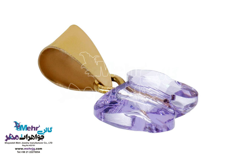 آویز طلا - سنگ سواروسکی پروانه
