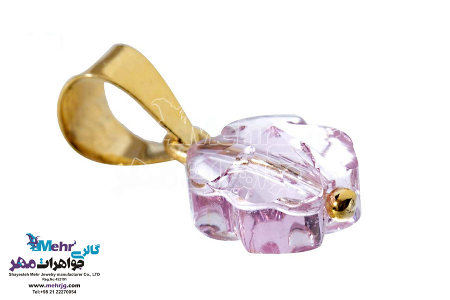آویز طلا - سنگ سواروسکی گل