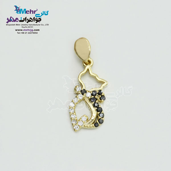 آویز طلا - طرح گربه اشرافی