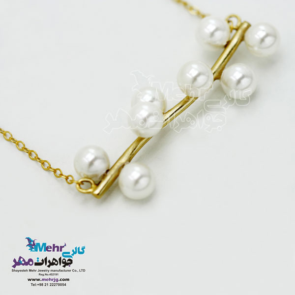گردنبند طلا - طرح شاخه ی مروارید