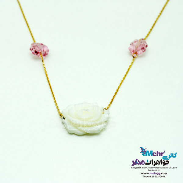 گردنبند طلا - طرح صدف گل