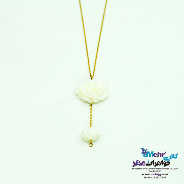 گردنبند طلا - طرح صدف گل