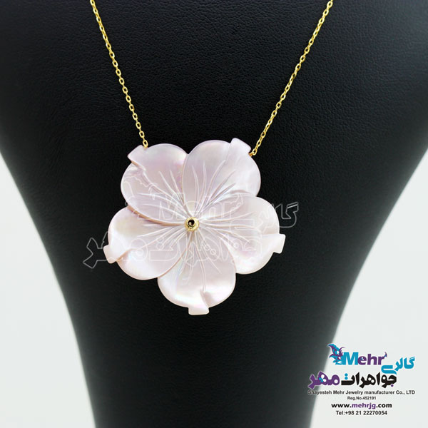 گردنبند طلا - طرح صدف گل