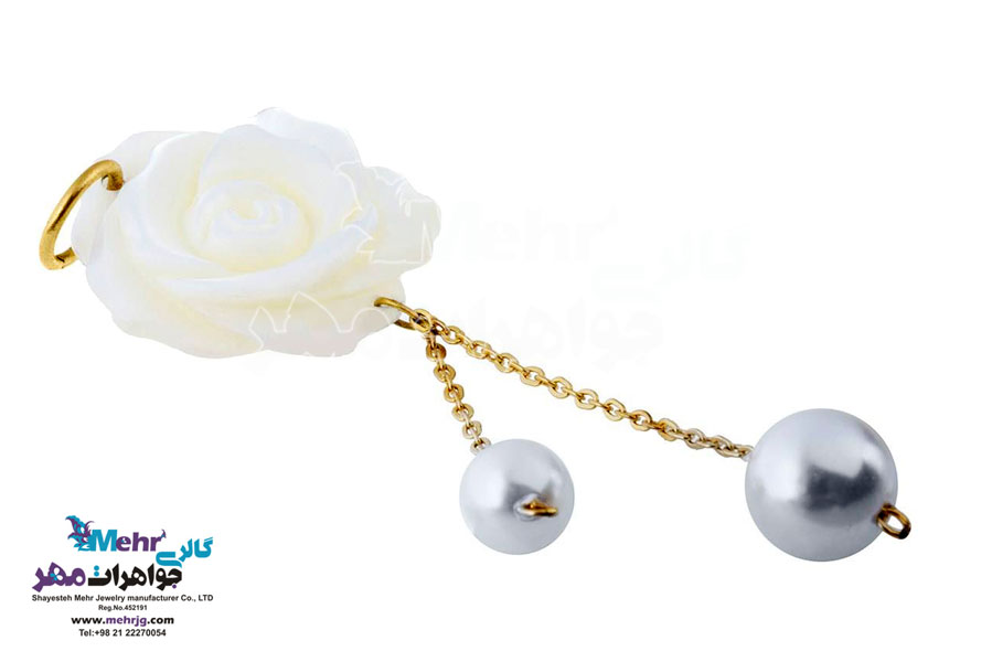 آویز طلا - طرح صدف گل
