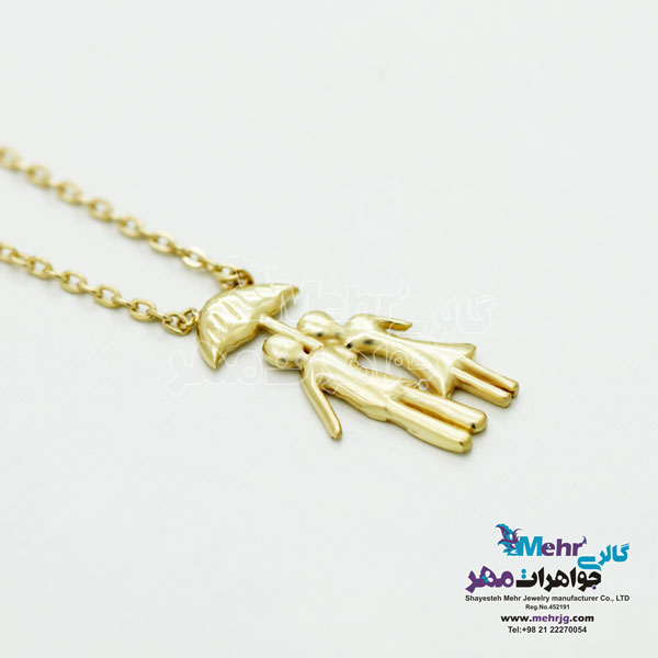 گردنبند طلا - طرح چتر دو نفره