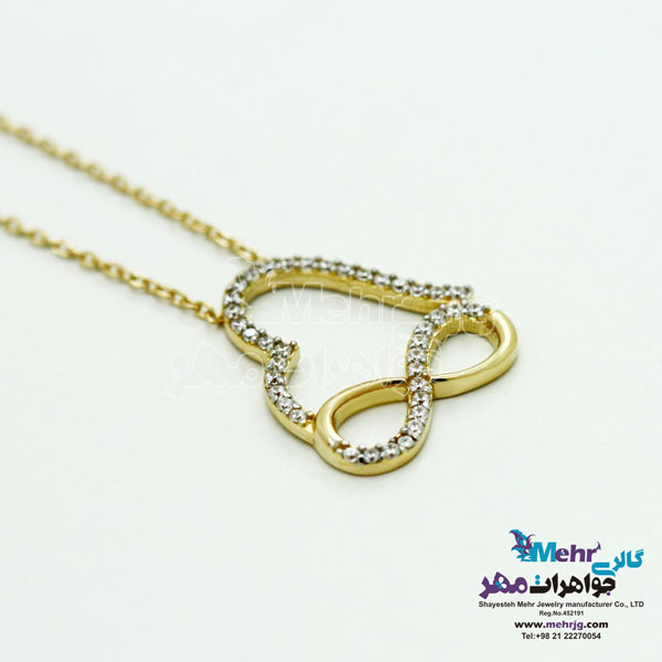 گردنبند طلا - طرح بی نهایت و قلب