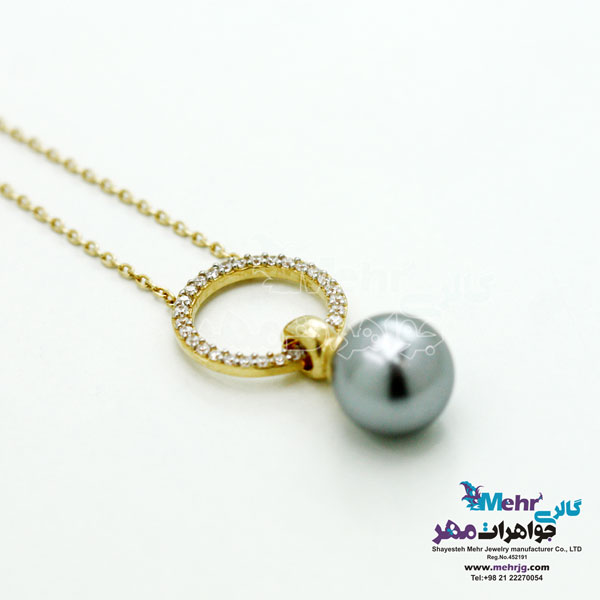 گردنبند طلا - طرح مروارید نشان