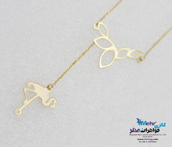 گردنبند طلا - طرح فلامینگو