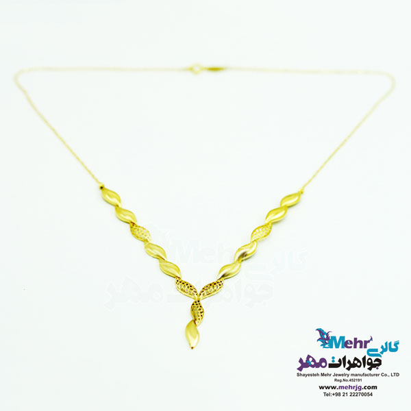 گردنبند طلا - طرح برگ
