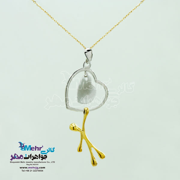 آویز طلا - طرح آدمک و قلب