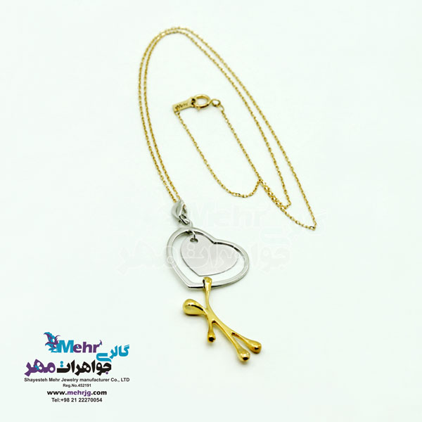 آویز طلا - طرح آدمک و قلب