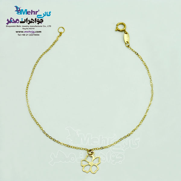 دستبند طلا - طرح گل