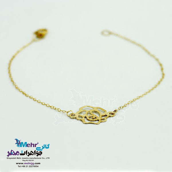دستبند طلا - طرح گل