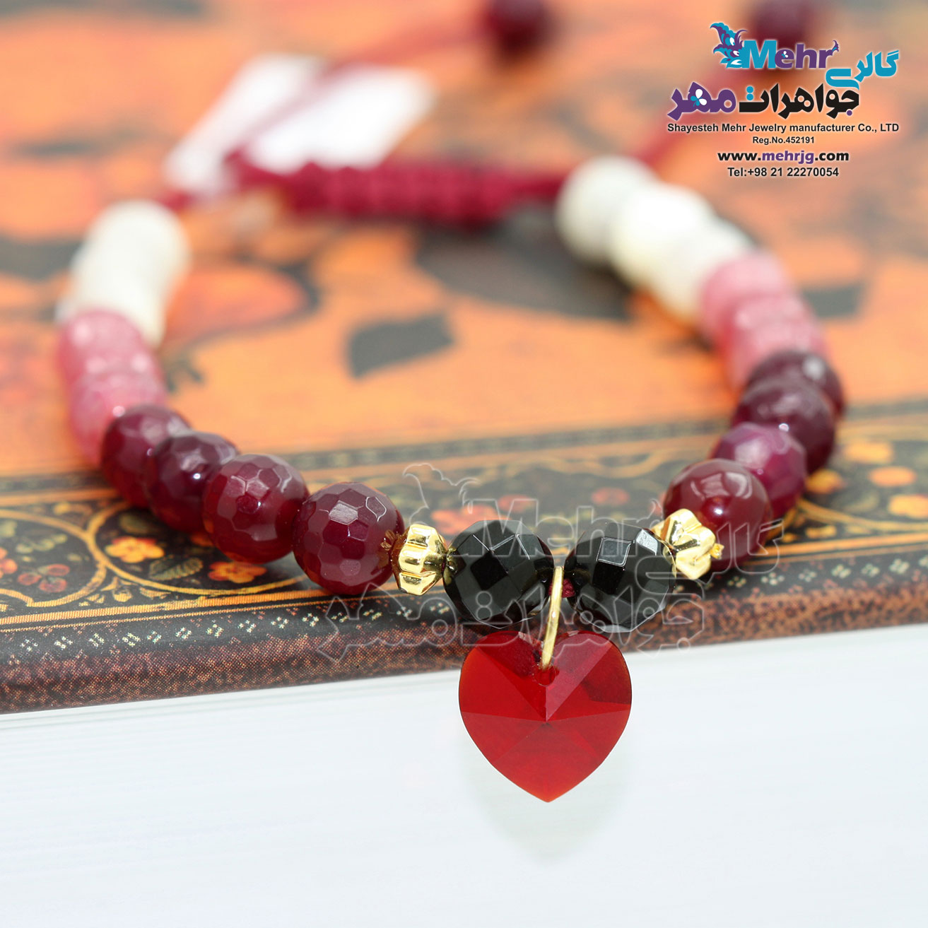 دستبند طلا و سنگ - سواروسکی قلب