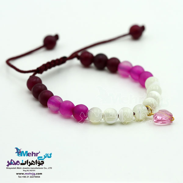 دستبند طلا و سنگ - سواروسکی قلب
