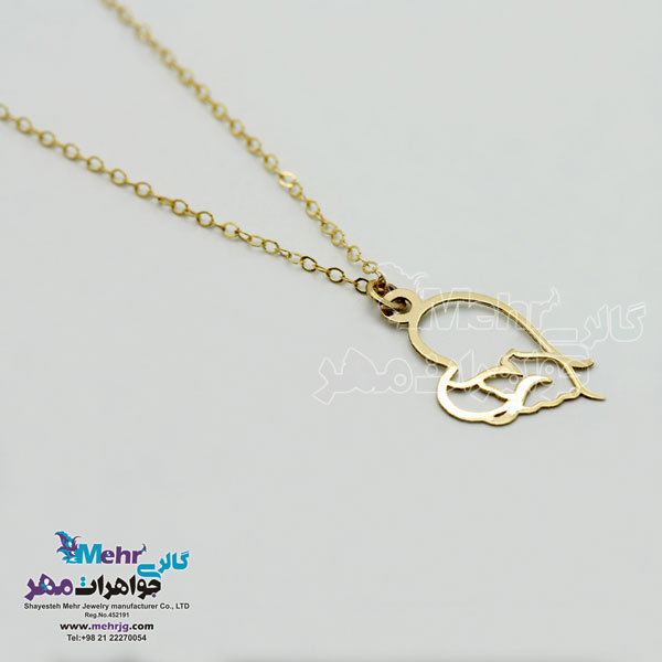 گردنبند طلا - طرح قلب و پرنده