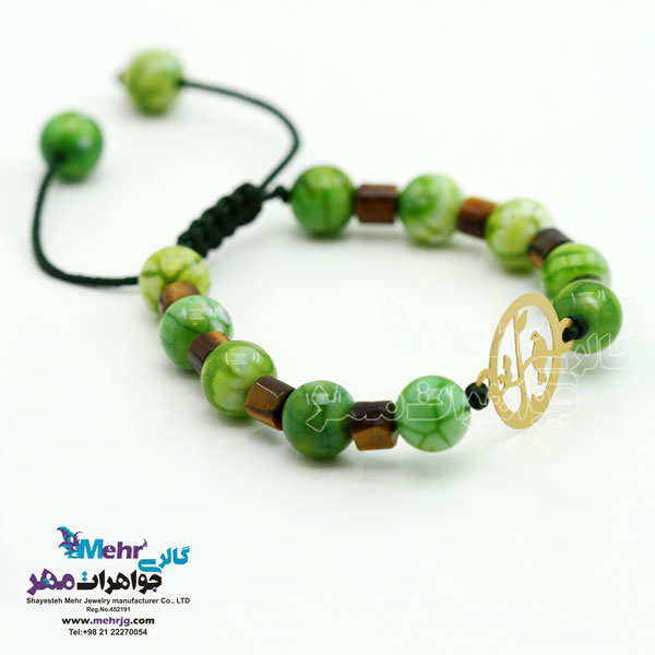 دستبند طلا و سنگ - طرح پرنده و شاخه