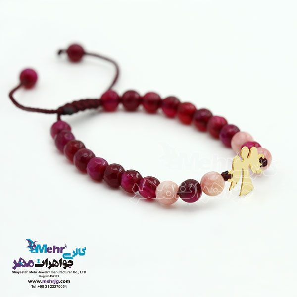 دستبند طلا و سنگ - طرح فرشته