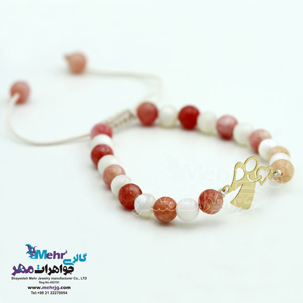 دستبند طلا و سنگ - طرح فرشته