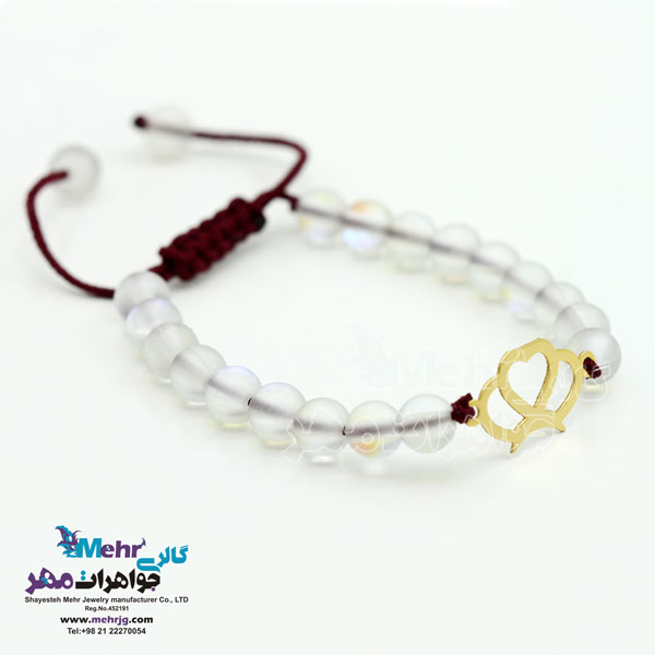 دستبند طلا و سنگ - طرح تاج