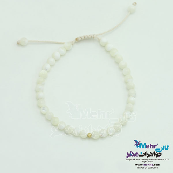 دستبند طلا و سنگ - طرح گوی تراش