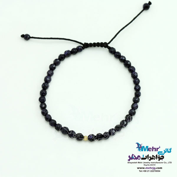 دستبند طلا و سنگ - طرح گوی تراش