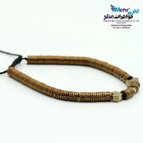دستبند طلا و سنگ - طرح گوی تراش