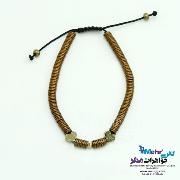 دستبند طلا و سنگ - طرح گوی تراش