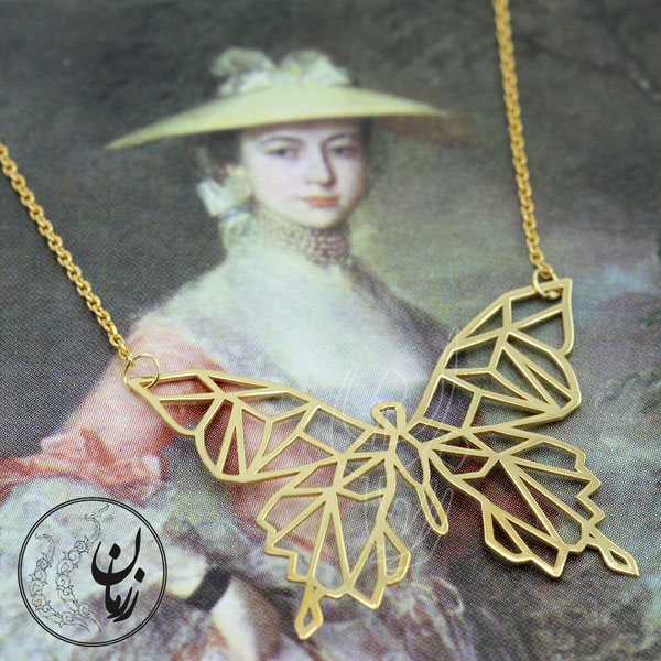 گردنبند طلا - طرح پروانه
