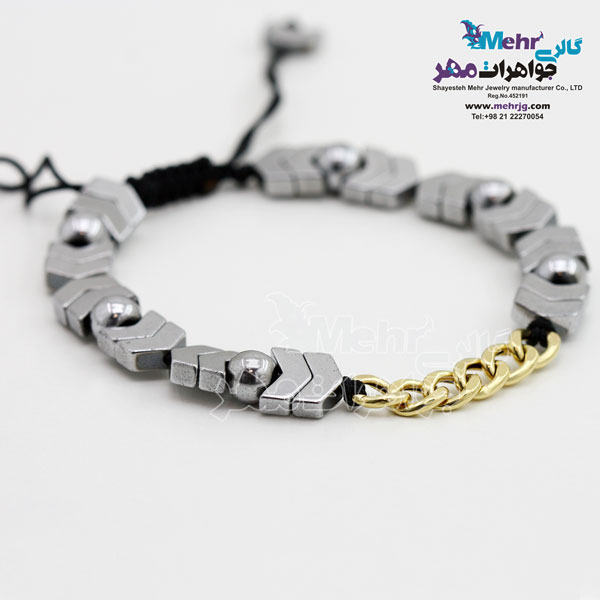 دستبند طلا و سنگ - طرح کارتیه