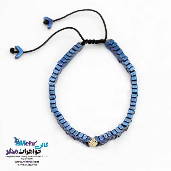 دستبند طلا و سنگ - طرح گوی تراش