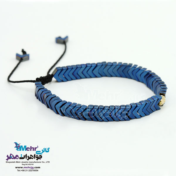 دستبند طلا و سنگ - طرح گوی تراش