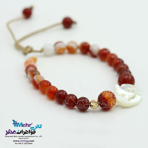دستبند طلا و سنگ - طرح کدوی هالووین