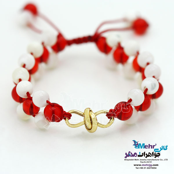 دستبند طلا و سنگ - طرح بی‌نهایت