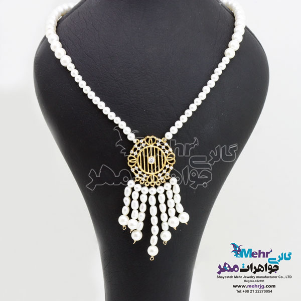 گردنبند طلا - طرح مروارید نشان