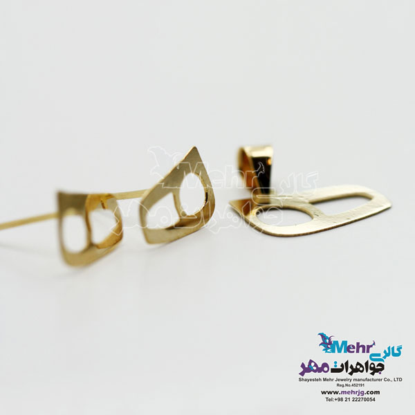 نیم ست طلا - آویز و گوشواره - طرح ه نیمانی