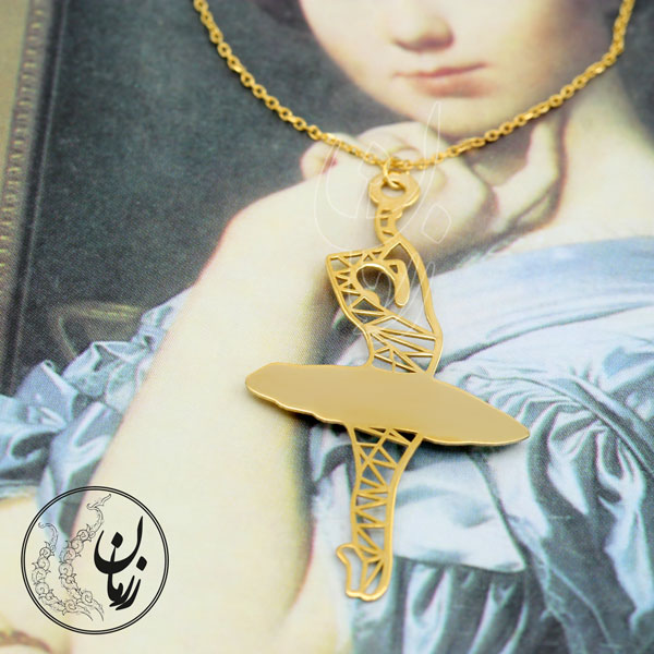 گردنبند طلا - طرح بالرین اوریگامی