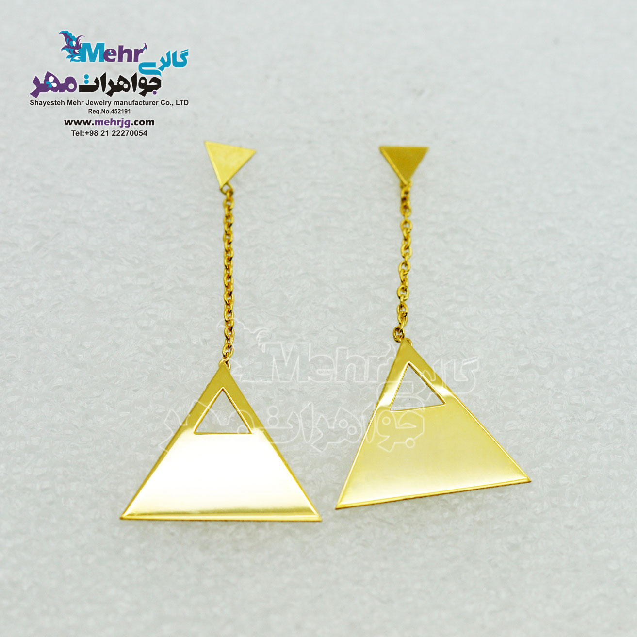 گوشواره طلا - طرح هندسی