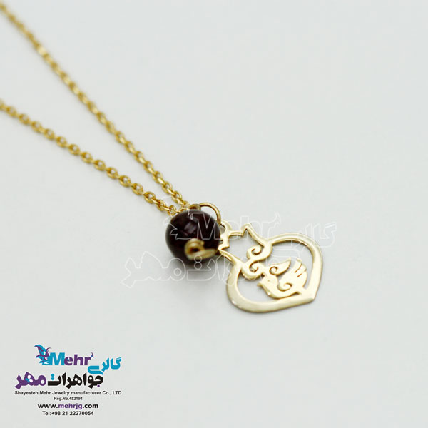 آویز ساعت طلا - طرح انار و پرنده