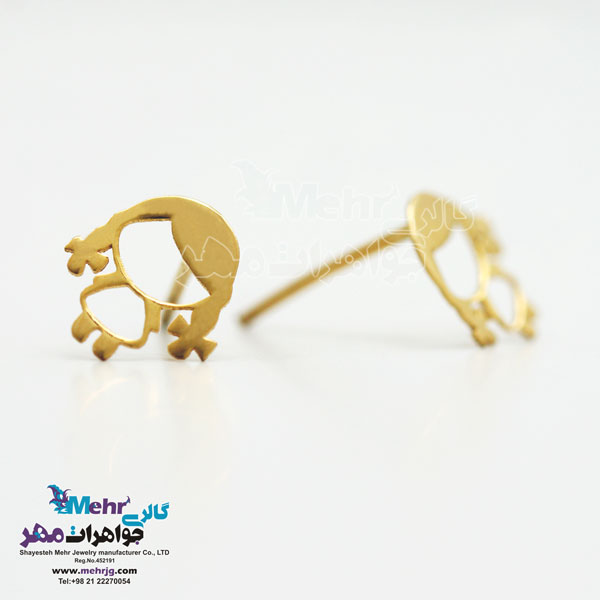 گوشواره طلا - طرح دختر بچه