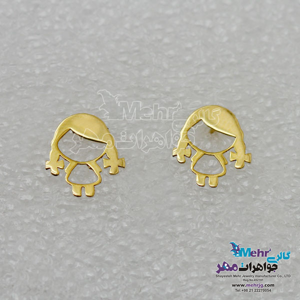 گوشواره طلا - طرح دختر بچه