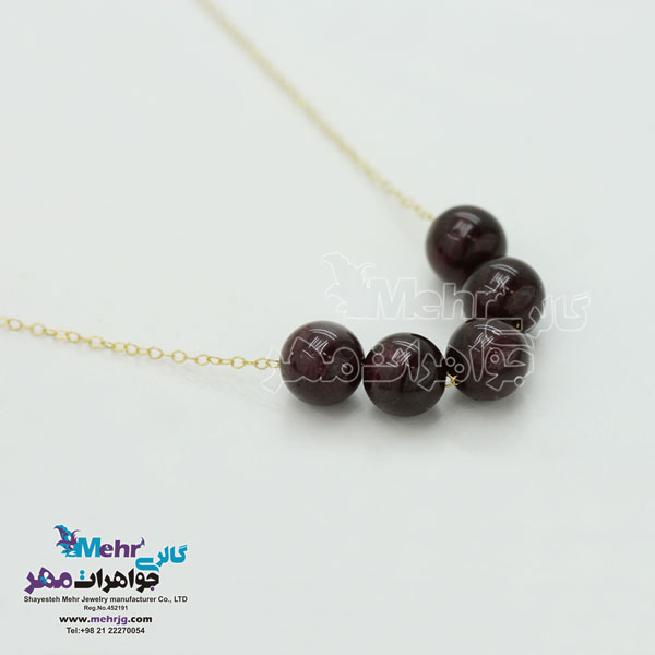گردنبند طلا - سنگ گارنت