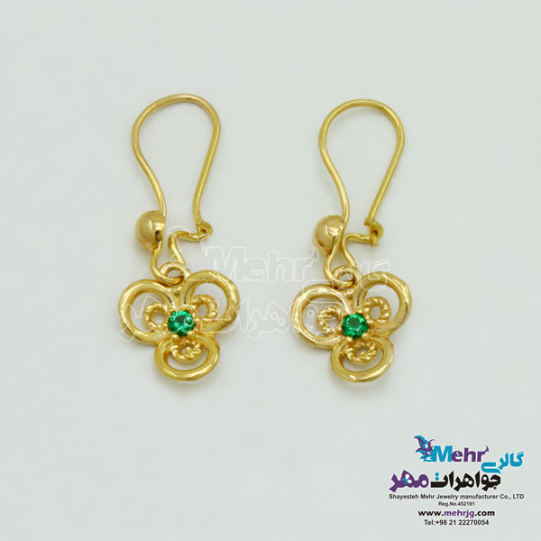 نیم ست طلا - آویز و گوشواره - طرح گل