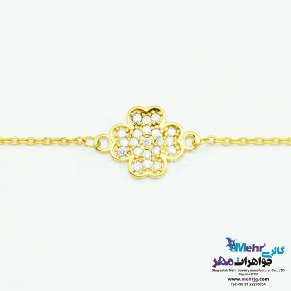 دستبند طلا - طرح شبدر چهار برگ