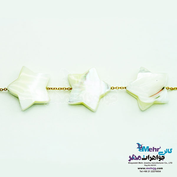 دستبند طلا و سنگ - طرح ستاره