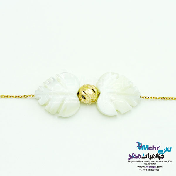 دستبند طلا - طرح برگ